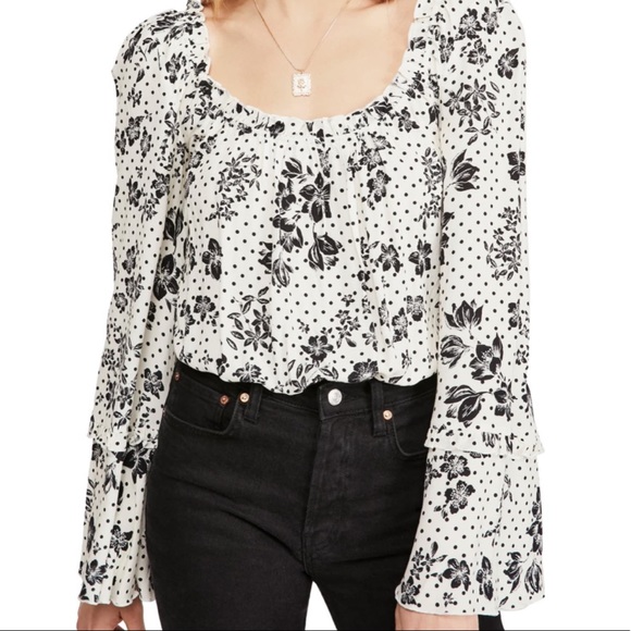 Free People Tops - Free People One On One Date Bell Sleeve Bodysuit S